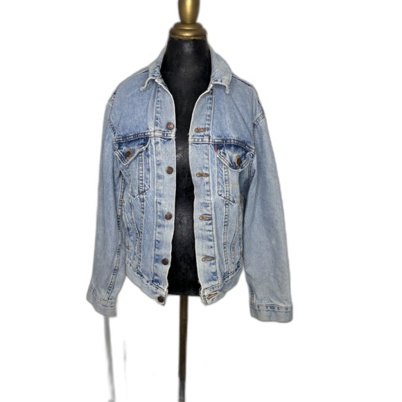 Levi’s 70516-0325 Vintage Denim Trucker Jacket Women's Medium Distressed Repair - Picture 1 of 13